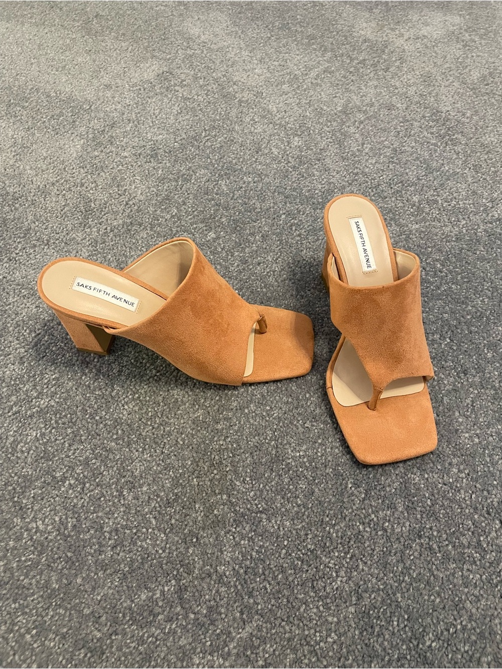 Saks Fifth Avenue Jacky Slip-on Suede Sandal Women’s Size 6.5 Heel